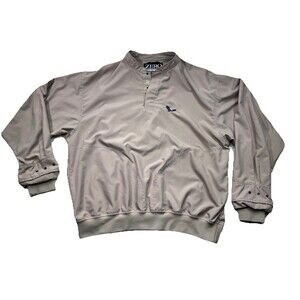 Zero Restriction Golf Windbreaker Pullover Jacket Men's XL Tan Beige Mock Neck